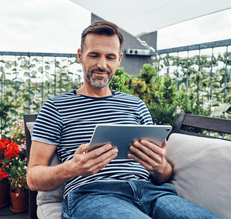 Guy with tablet